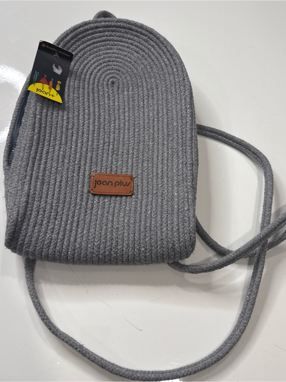 New Grey Knit Look Backpack Jean Plus Brand A050526